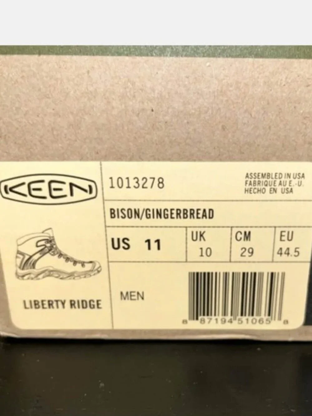 KEEN Mens 11, Brown Leather, Liberty Ridge WP Outdoor Hiking Boots, Made in USA